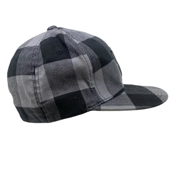 Element Skateboarding Flex Fit Hat Baseball Cap Skate Grunge Black/Grey Check - Picture 5 of 9